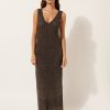 Crocheted Lamé Maxi Dress