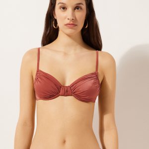 Balconette Swimsuit Top Shiny Satin