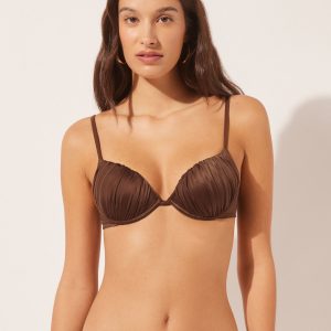 Push Up Swimsuit Shiny Satin