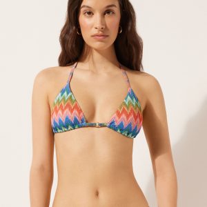 Triangle Swimsuit Top Elegant Chevron