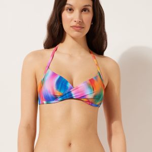 Padded Triangle Swimsuit Top Rainbow Shades