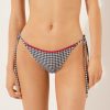 Brazilian String Swimsuit Bottoms Cherry Vichy