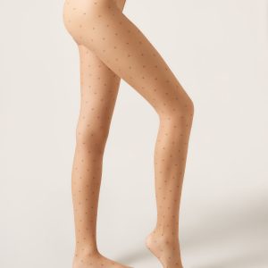 Sheer polka dot tights