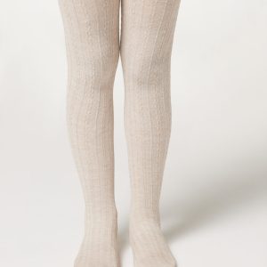Girls Cable Knit Cashmere Tights