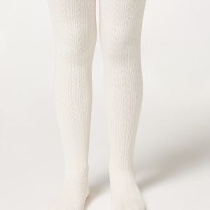 Girls Cable Knit Thermal Tights