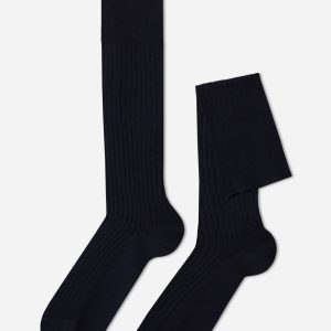 Men’s Lisle Thread Ribbed Long Socks