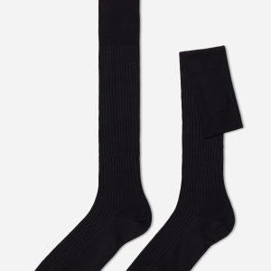 Men’s Lisle Thread Ribbed Long Socks